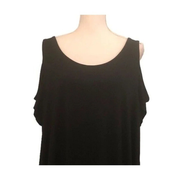 TORRID Size 2 Women's Plus Size Solid Black Super Soft Knit Cold Shoulder Dress - Picture 2 of 6
